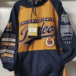 Rodeo Men's Hoodie - Navy and Gold